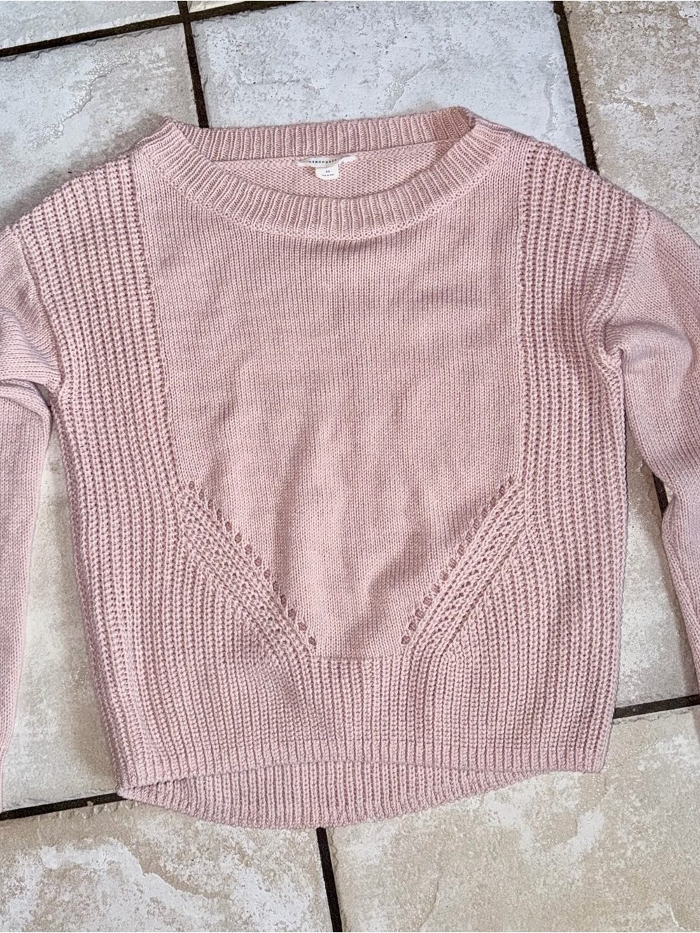 Aeropostale Light Pink Knit Crewneck Sweater